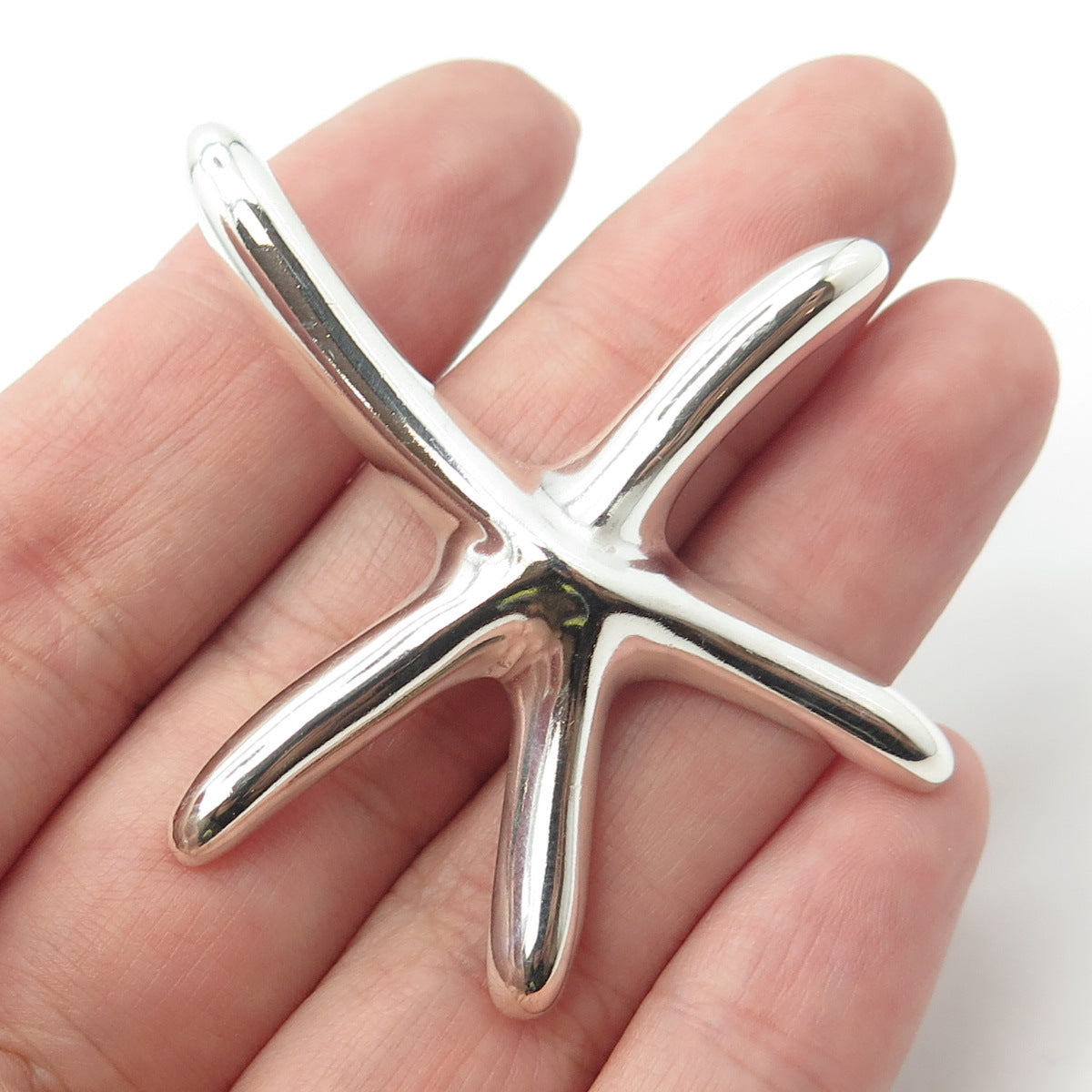 925 Sterling Silver Vintage Starfish Slide Pendant