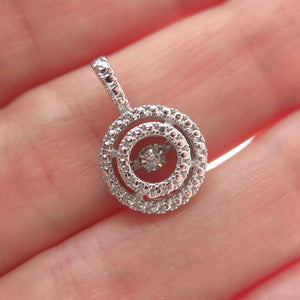 925 Sterling Silver Round-Cut Shaped C Z Minimalist Pendant