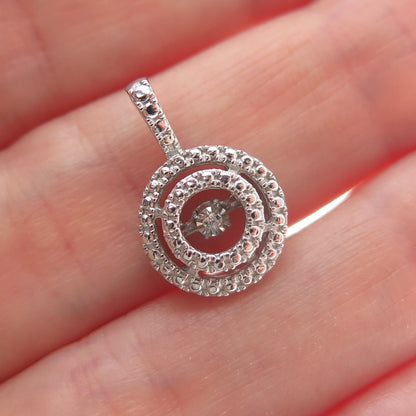 925 Sterling Silver Round-Cut Shaped C Z Minimalist Pendant