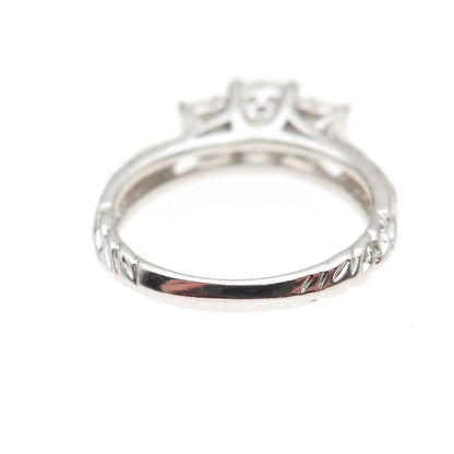 Ross Simons 925 Sterling Silver Round-Cut C Z Engagement Ring Size 5