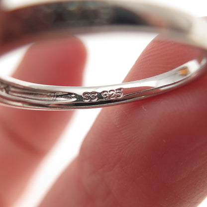 925 Sterling Silver Round-Cut C Z Bypass Ring Size 7.25