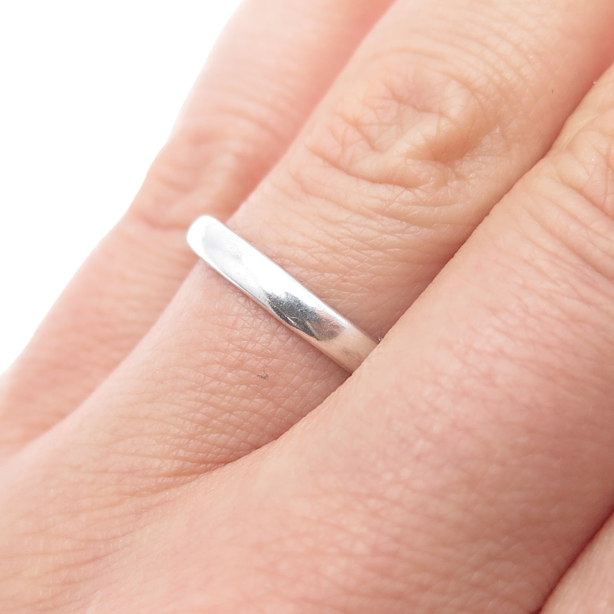 925 Sterling Silver Vintage Mexico Classic Wedding Stackable Band Ring Size 8