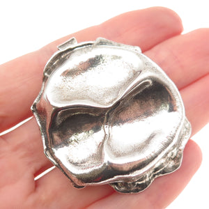 925 Sterling Silver Vintage Modernist Oxidized Pin Brooch / Pendant