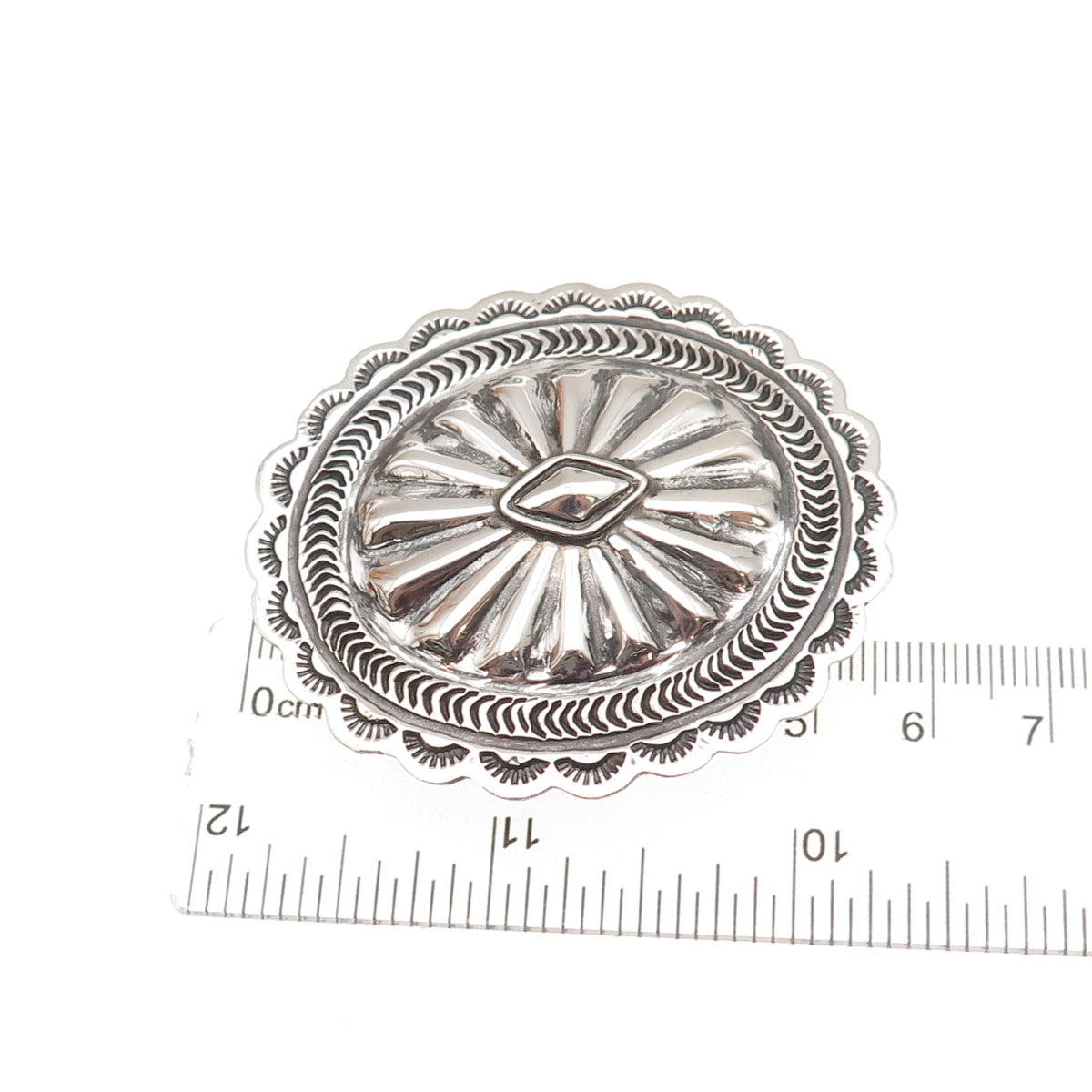Daniel Martinez Navajo Old Pawn 925 Sterling Silver Vintage Concho Belt Buckle