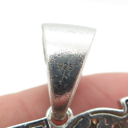 925 Sterling Silver Round-Cut C Z "Toes Down" Pendant