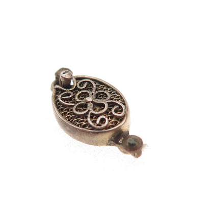 925 Sterling Gold Plated Vintage Bracelet / Necklace Floral Filigree Box Lock