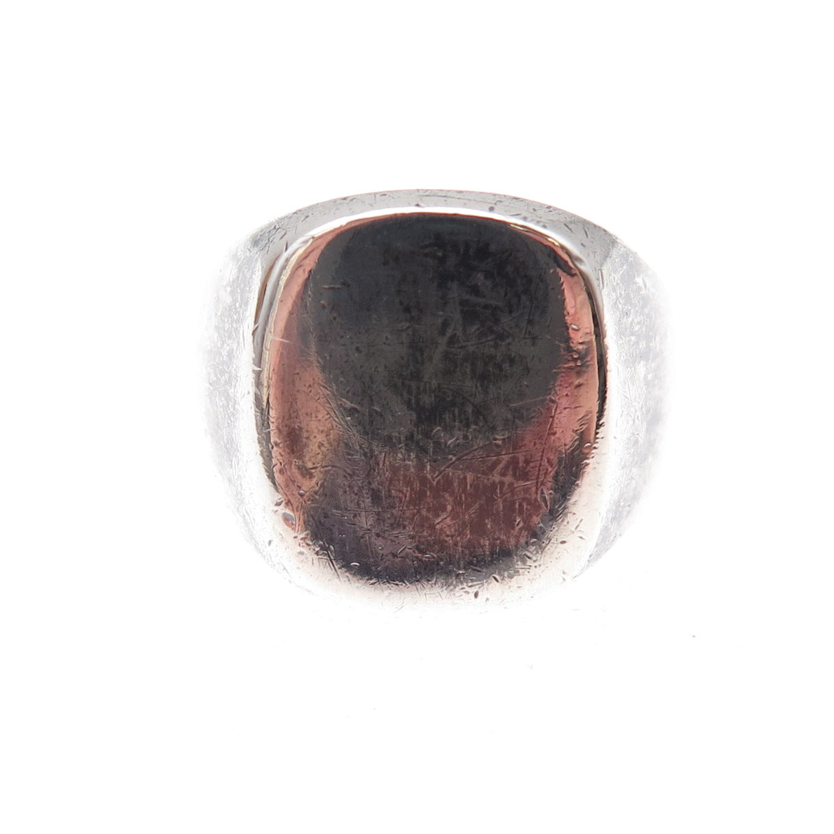 925 Sterling Silver Vintage Oxidized Signet Ring Size 7.25