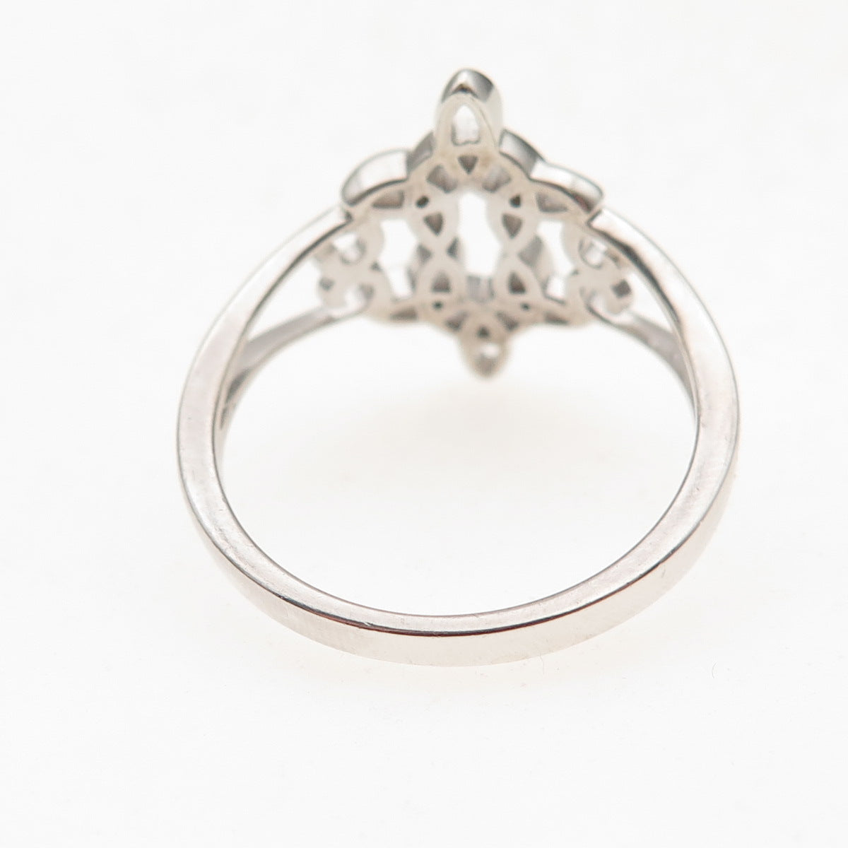 925 Sterling Silver Vintage Celtic Knot & Heart Ring Size 9.75