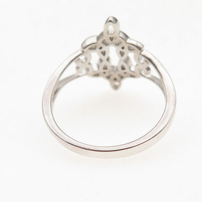 925 Sterling Silver Vintage Celtic Knot & Heart Ring Size 9.75