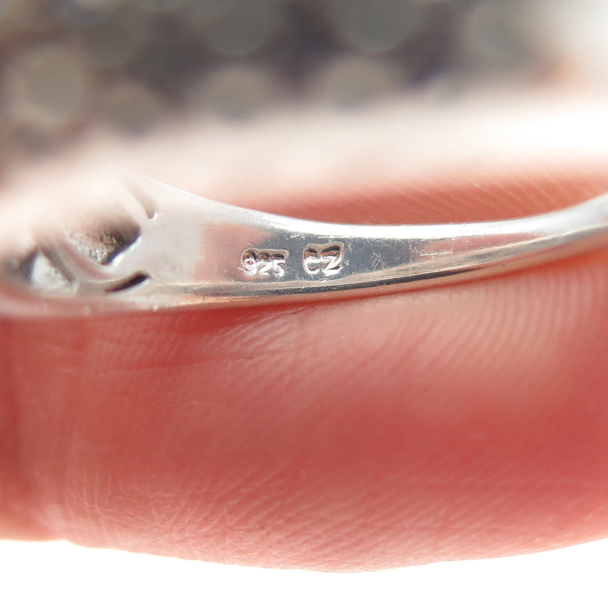 925 Sterling Silver Round-Cut C Z Sparkle Dome Ring Size 7.25