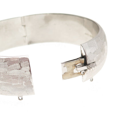 ORB Otto Robert Bade 925 Sterling Antique Art Deco Brushed Bangle Bracelet 7.5"