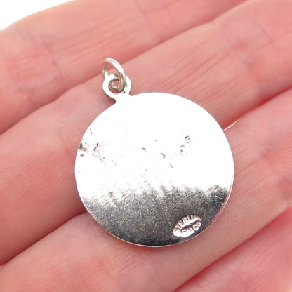 Breadner Co. 925 Sterling Silver Vintage Enamel Bermuda Moto Biker Charm Pendant