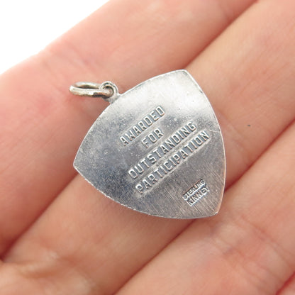 KINNEY 925 Sterling Silver Vintage Dorothy Carnegie Course Award Charm Pendant