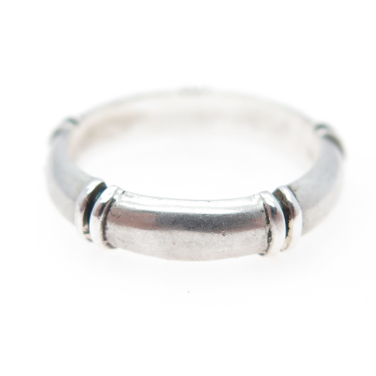 HENRY DESIGNS STUDIO 925 Sterling Silver Vintage Bamboo Band Ring Size 6.25