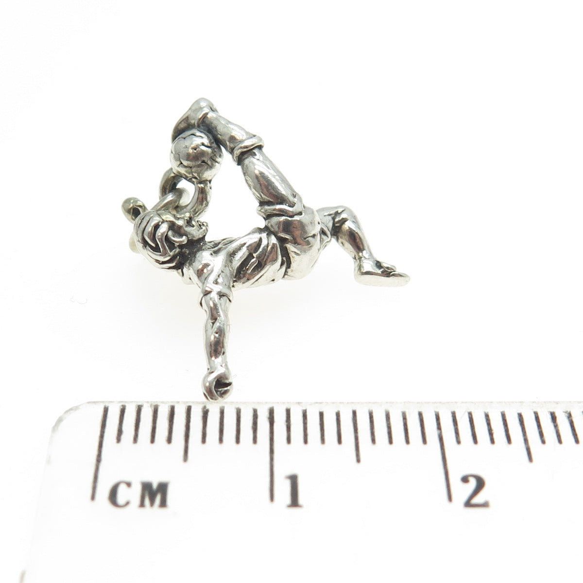 925 Sterling Silver Vintage Football Player 3D Pendant