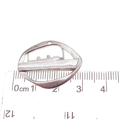 925 Sterling Silver Antique Art Deco SS Homeric Ocean Liner Charm Pendant