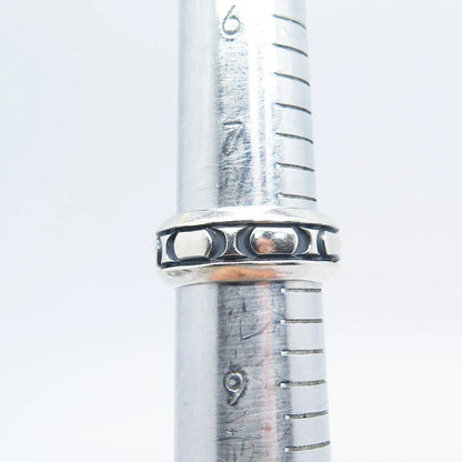 925 Sterling Silver Vintage Mexico Band Ring Size 7.5
