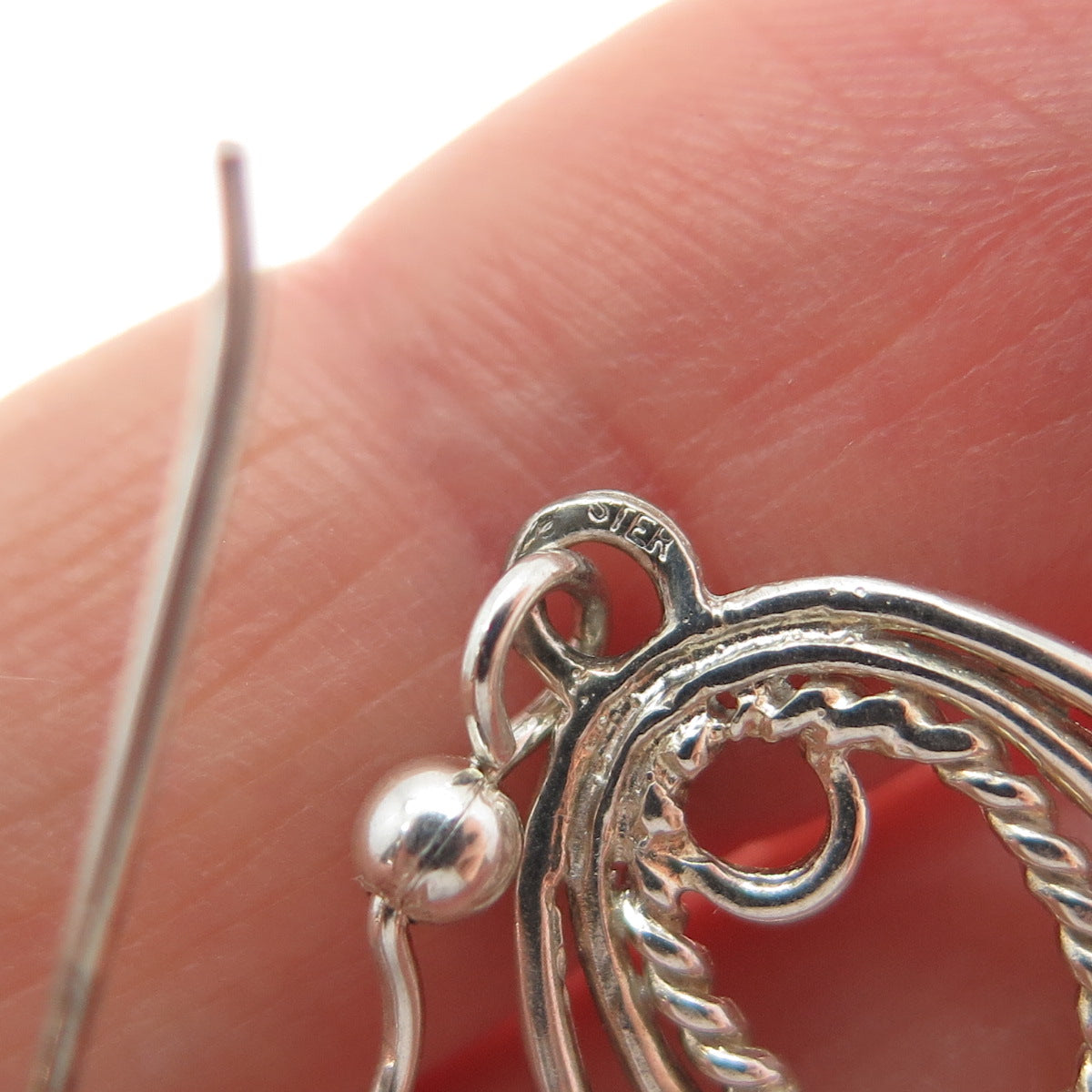 925 Sterling Silver Vintage Multi-Circle Dangle Earrings