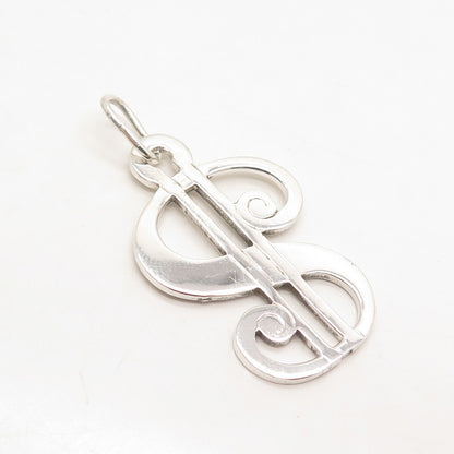 925 Sterling Silver Vintage Dollar Sign Pendant