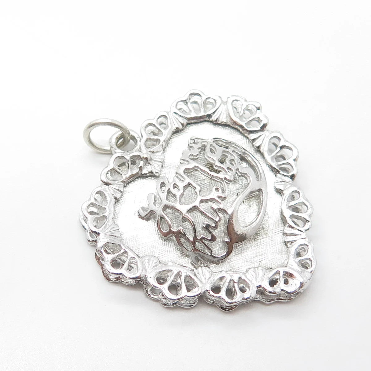 MARK MERCY 925 Sterling Silver Vintage "Happy Birthday" Heart Pendant