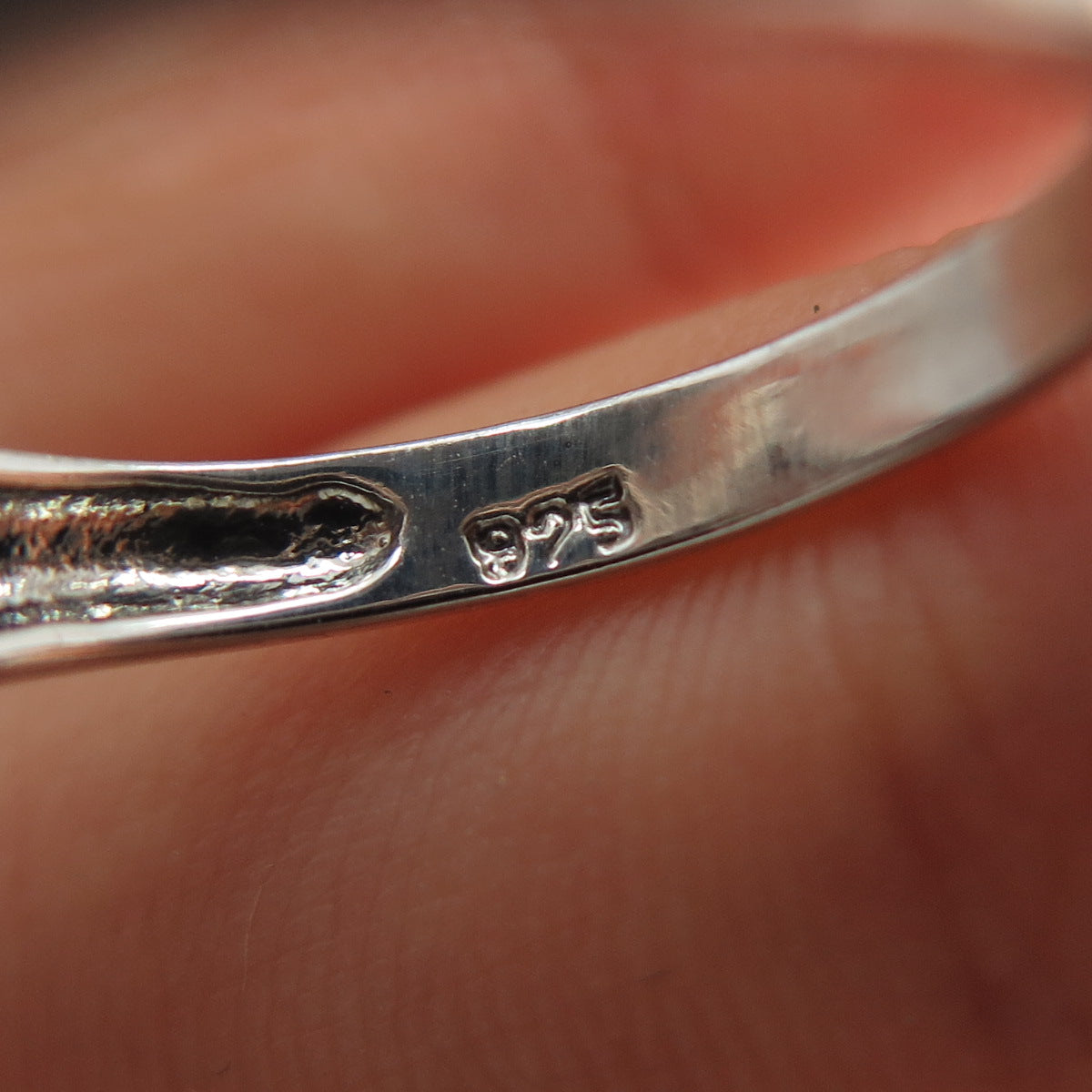 925 Sterling Silver Vintage Heart-Cut C Z Promise Ring Size 7.25
