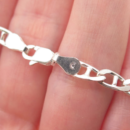 925 Sterling Silver Italy Anchor Mariner Link Bracelet 6.75"