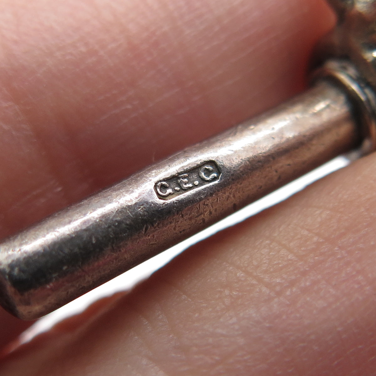 925 Sterling Silver Antique 1930s WWC & GEC London Pocket Watch Chain 12"