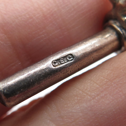 925 Sterling Silver Antique 1930s WWC & GEC London Pocket Watch Chain 12"