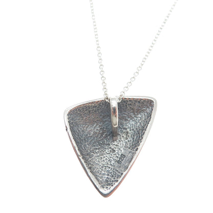 925 Sterling Silver Italy Modernist Triangle Spiral Cable Chain Necklace 18"