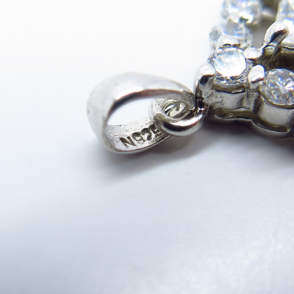 925 Sterling Silver C Z Rhombus Charm Pendant