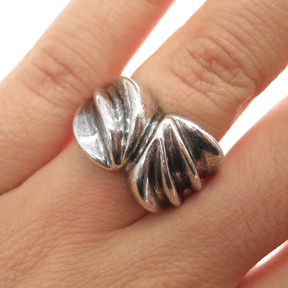 925 Sterling Silver Vintage Mexico Modernist Oxidized Ring Size 6.25