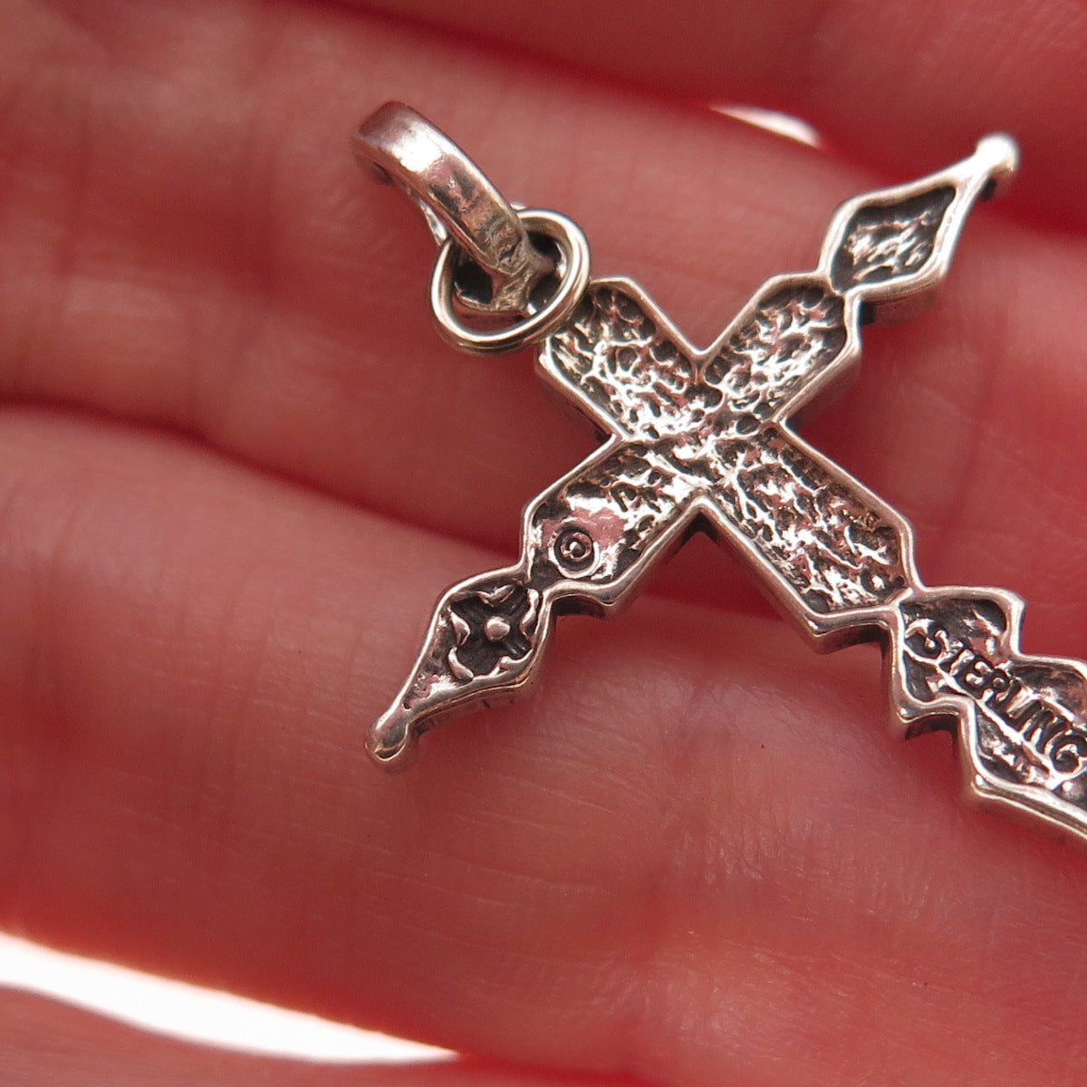 Sunwest 925 Sterling Silver Vintage Cross Oxidized Charm Pendant