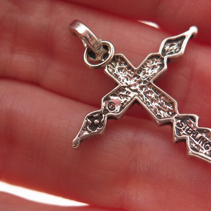 Sunwest 925 Sterling Silver Vintage Cross Oxidized Charm Pendant