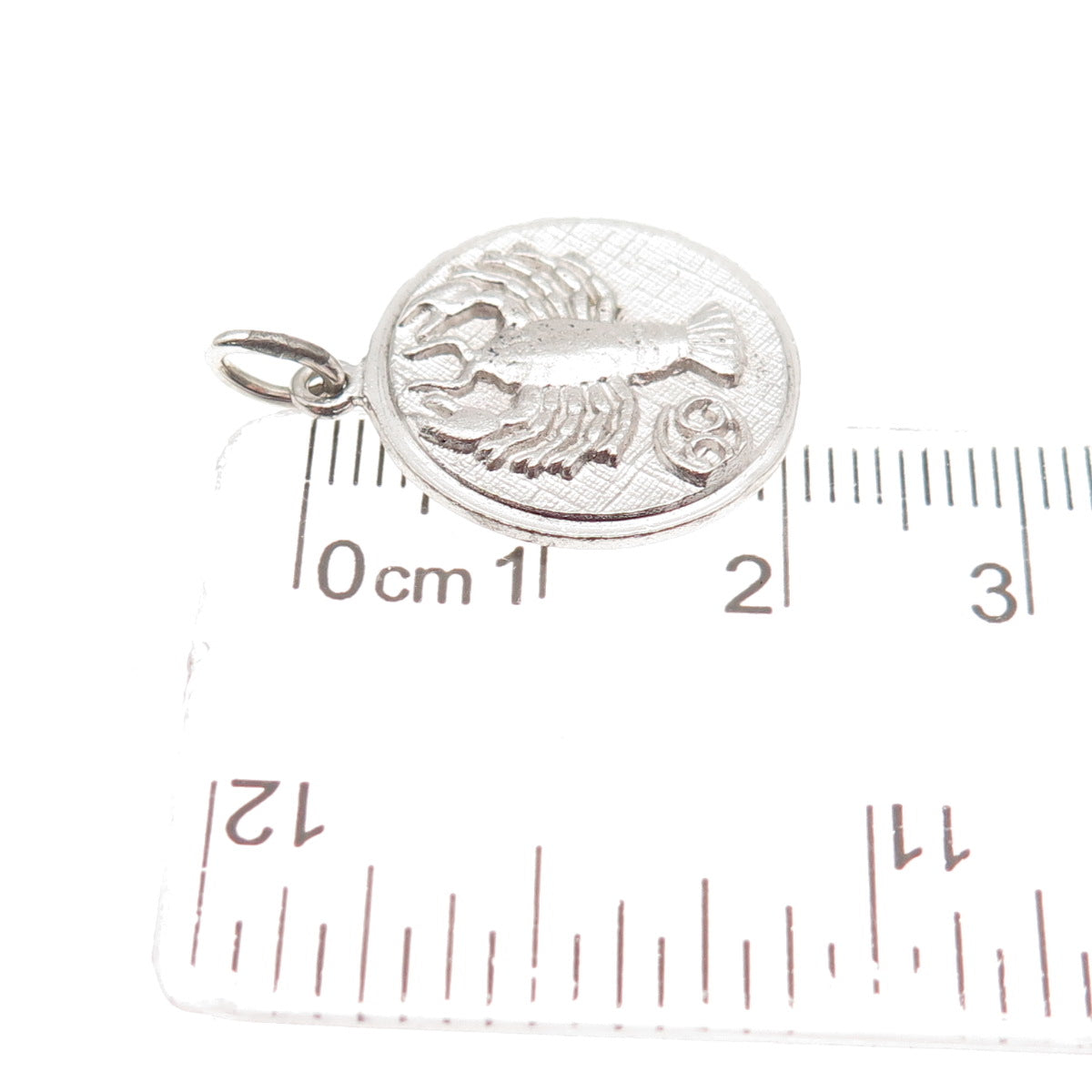 925 Sterling Silver Vintage Cancer Zodiac Sign Mini Charm Pendant
