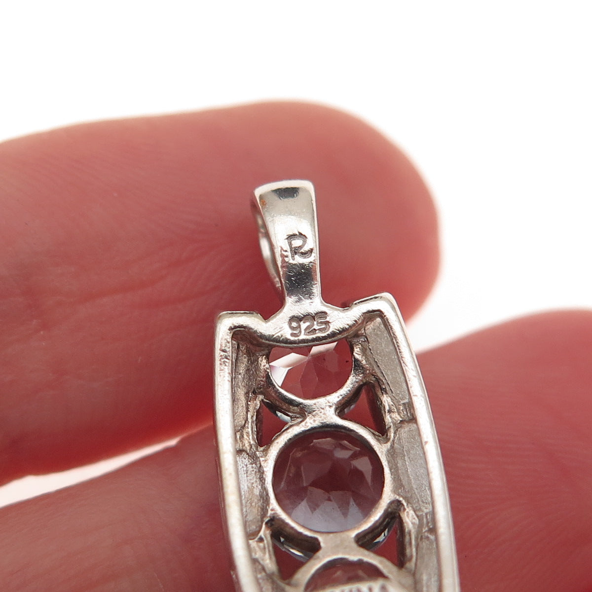 Ross Simons 925 Sterling Silver Vintage Real Blue Topaz Charm Pendant