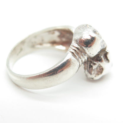 925 Sterling Silver Vintage Kitty Cat Bypass Ring Size 6