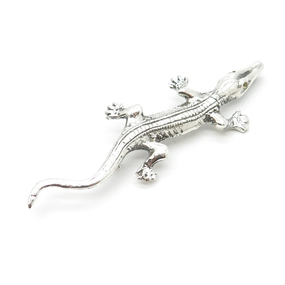 925 Sterling Silver Vintage Lizard Pin Brooch