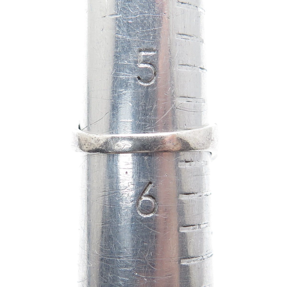925 Sterling Silver Vintage Modernist Oxidized Ring Size 5.75