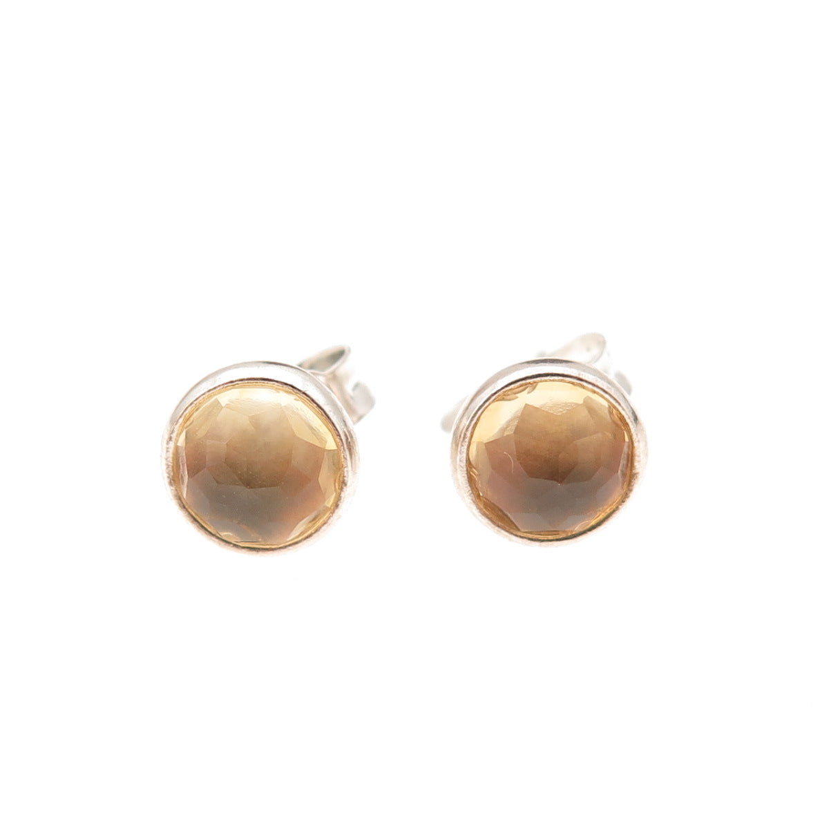 Pandora Sterling Silver Real Citrine November Birthstone Droplet Stud Earrings