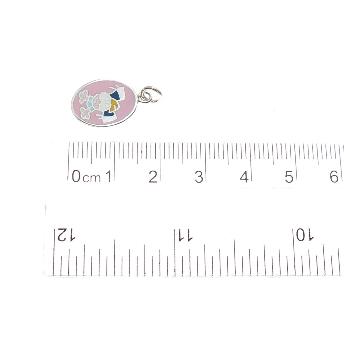 925 Sterling Silver Vintage Enamel Cartoon Character Toddler Minimalist Pendant