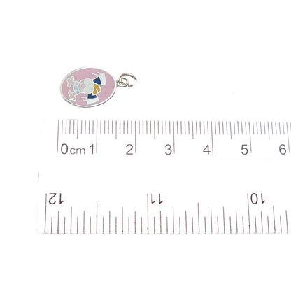 925 Sterling Silver Vintage Enamel Cartoon Character Toddler Minimalist Pendant