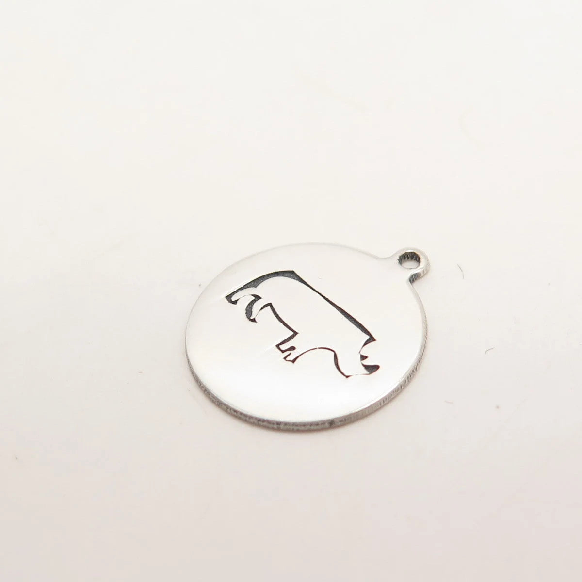 925 Sterling Silver USA Two In Town Rhinoceros Charm Pendant