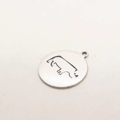 925 Sterling Silver USA Two In Town Rhinoceros Charm Pendant