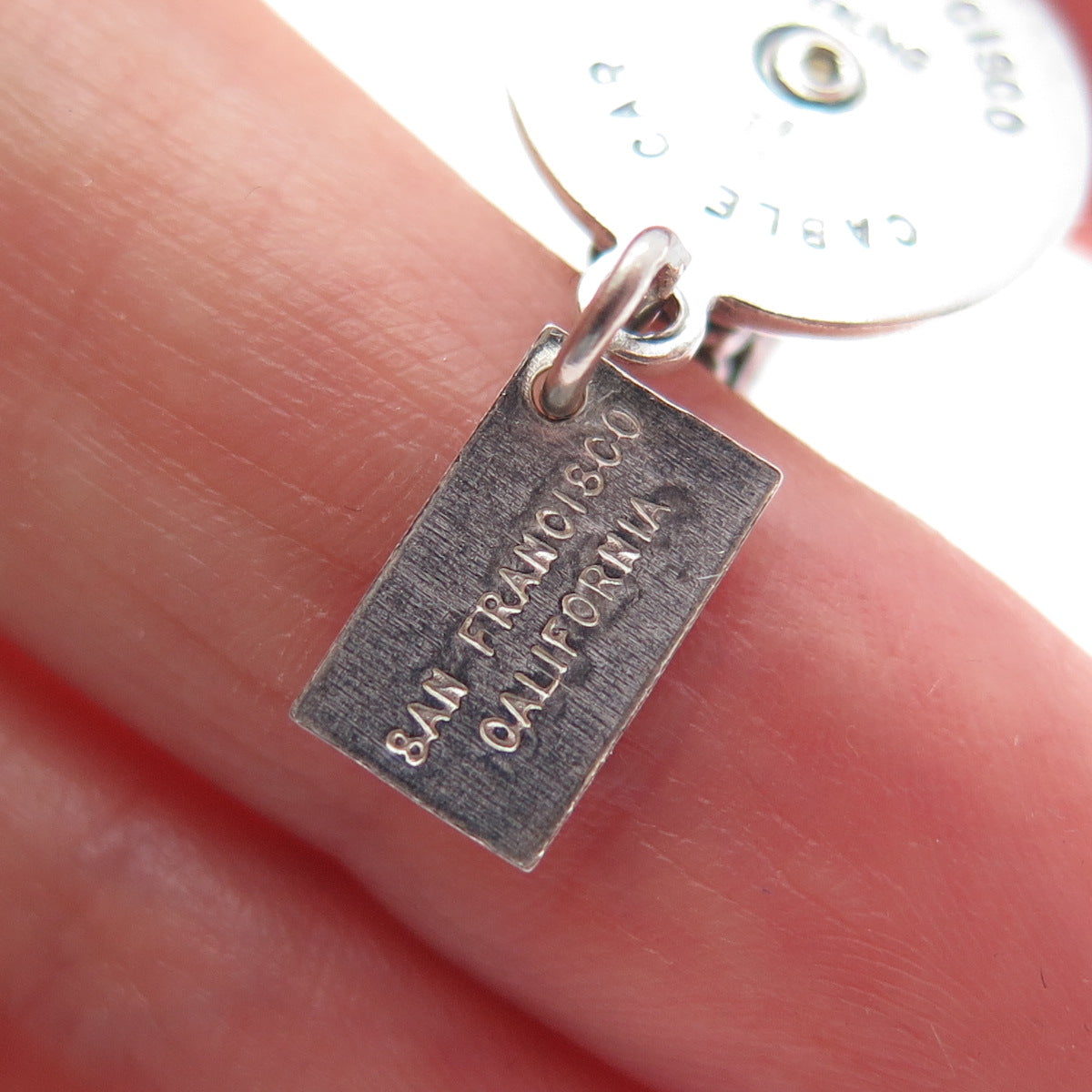 BELL TRADING POST 925 Sterling Silver Vintage SF Cable Car Mini 3D Charm Pendant