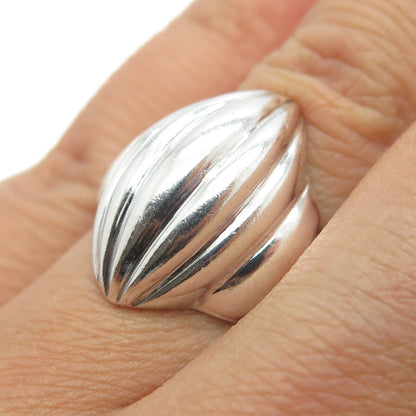 CHAPAL ZENRAY 925 Sterling Silver Vintage Modernist Dome Ring Size 7