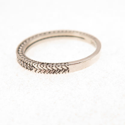 925 Sterling Silver Round-Cut C Z Half Eternity Stackable Band Ring Size 7