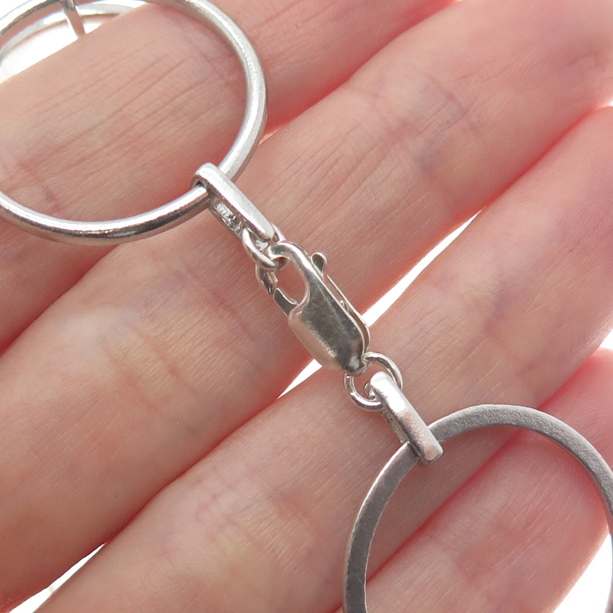 HN HENG NGAI Sterling Silver Real 1/3 CT. T.W. Diamond Circle Chain Necklace 16"