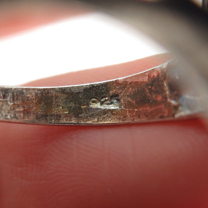 TOMMY LONG 925 Sterling Silver Vintage Modernist Wavy Ring Size 7.75