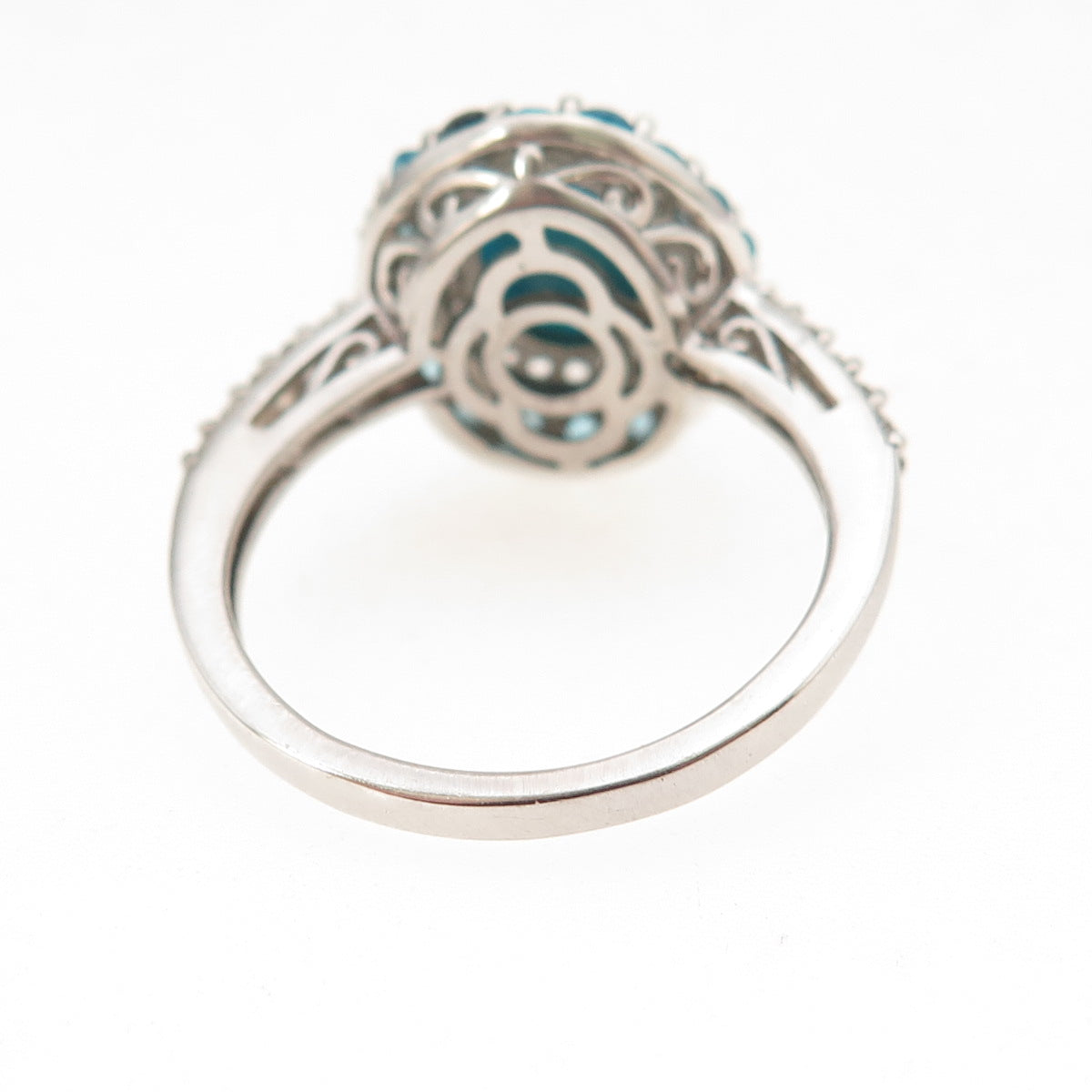 Chuck Clemency 925 Sterling Silver Real Turquoise Apatite & Topaz Ring Size 8.25