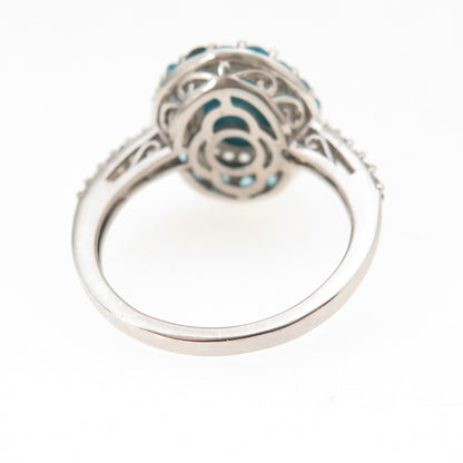Chuck Clemency 925 Sterling Silver Real Turquoise Apatite & Topaz Ring Size 8.25